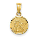 Load image into Gallery viewer, 14K Yellow Gold 10mm Engraved Angel Coin Charm Pendant