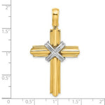 Load image into Gallery viewer, 14K Two-tone Gold X Center Polished Cross