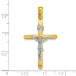 Load image into Gallery viewer, 14K Two-tone Gold Polished Crucifix Charm Pendant