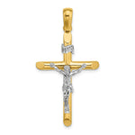 Load image into Gallery viewer, 14K Two-tone Gold Polished Crucifix Charm Pendant