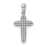Load image into Gallery viewer, 14k White Gold Beaded Cross Pendant