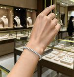 Load image into Gallery viewer, Lab Grown Diamond Tennis Bracelet set in 14K White or Yellow for Women - 7 Inch Solid Casted Design with Box Catch Safety Clasp