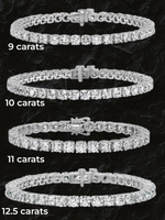 Load image into Gallery viewer, Lab Grown Diamond Tennis Bracelet set in 14K White or Yellow for Women - 7 Inch Solid Casted Design with Box Catch Safety Clasp