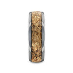 Load image into Gallery viewer, Mens Tungsten with Decorative Gold Flakes Inlay Wedding Ring - 8mm Wide - Style name: LUXE