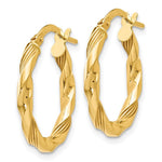 Load image into Gallery viewer, Leslie's 14K Yellow Gold Polished and Textured Hoop Earrings 20mm length
