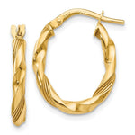 Load image into Gallery viewer, Leslie's 14K Yellow Gold Polished and Textured Hoop Earrings 20mm length