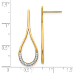 Load image into Gallery viewer, Leslie's 14K Two-tone Gold CZ Post Dangle Earrings