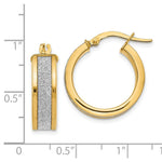 Load image into Gallery viewer, Leslies 14K Yellow Gold Fancy Glimmer Infused Hoop Earrings 20mm length