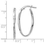Load image into Gallery viewer, Leslies 14K White Gold Twisted Oval Hoop Earrings 30mm length