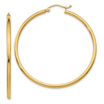 Load image into Gallery viewer, Leslies 14K Yellow Gold 2mm Polished Hinged Hoop Earrings 45mm width