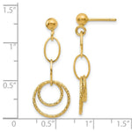 Load image into Gallery viewer, Leslies 14K Yellow Gold Polished and Textured Post Dangle Earrings