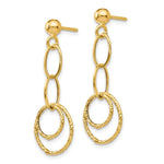 Load image into Gallery viewer, Leslies 14K Yellow Gold Polished and Textured Post Dangle Earrings