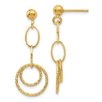 Load image into Gallery viewer, Leslies 14K Yellow Gold Polished and Textured Post Dangle Earrings