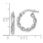 Load image into Gallery viewer, Leslies 14K White Gold Twisted Hoop Earrings 16mm length