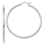Load image into Gallery viewer, Leslies 14K White Gold Polished 2mm Hoop Earrings 45mm width
