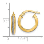 Load image into Gallery viewer, Leslie's 14K Yellow Gold Polished Glimmer Infused Hoop Earrings 14mm length