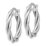 Load image into Gallery viewer, Leslie's 14K White Gold Twisted Triple Twist Hoop Earrings 21mm width