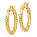Load image into Gallery viewer, Leslie's 14K Yellow Gold ForeverLite Polished and Textured Hoop Earrings 25mm length
