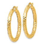 Load image into Gallery viewer, Leslie's 14K Yellow Gold ForeverLite Polished and Textured Hoop Earrings 30mm length