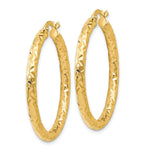 Load image into Gallery viewer, Leslie's 14K Yellow Gold ForeverLite Polished and Textured Hoop Earrings
