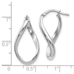 Load image into Gallery viewer, Leslie's 14K White Gold Polished Oval Twisted Hoop Earrings 24mm length