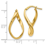 Load image into Gallery viewer, Leslie's 14K Yellow Gold Polished Oval Twisted Hoop Earrings 24mm length