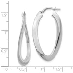 Load image into Gallery viewer, Leslie's 14K White Gold Polished Twisted Oval Hoop Earrings 38mm length