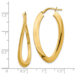 Load image into Gallery viewer, Leslie's 14K Yellow Gold Polished Twisted Oval Hoop Earrings 38mm length