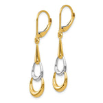 Load image into Gallery viewer, Leslies 14K Two-tone Gold Polished Dangle Leverback Earrings 41mm length
