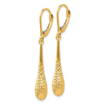 Load image into Gallery viewer, Leslies 14K Yellow Gold Diamond-cut Dangle Leverback Earrings