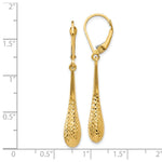 Load image into Gallery viewer, Leslies 14K Yellow Gold Diamond-cut Dangle Leverback Earrings
