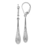 Load image into Gallery viewer, Leslies 14K White Gold Diamond-cut Dangle Leverback Earrings