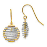 Load image into Gallery viewer, Leslies 14K Two-tone Gold Wire Wrapped Dangle Shephered Hook Earrings
