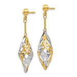 Load image into Gallery viewer, Leslie's 14K Two-tone Gold Polished Post Dangle Earrings
