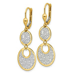 Load image into Gallery viewer, Leslie's 14K Yellow Gold w/White Rhodium Polished & Textured Leverback Earrings