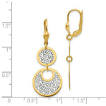 Load image into Gallery viewer, Leslie's 14K Yellow Gold w/White Rhodium Polished & Textured Leverback Earrings