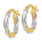 Load image into Gallery viewer, Leslies 14K Yellow Gold w/ White Rhodium Plating Polished Hoop Earrings 16mm width