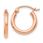 Load image into Gallery viewer, Leslies 14K Rose Gold 2mm Polished Hoop Earrings 13mm length