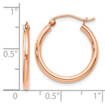 Load image into Gallery viewer, Leslies 14K Rose Gold 2mm Polished Hoop Earrings 20mm length