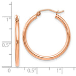 Load image into Gallery viewer, Leslies 14K Rose Gold 2mm Polished Hoop Earrings 26mm length