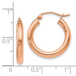Load image into Gallery viewer, Leslies 14K Rose Gold 3mm Polished Hoop Earrings 20mm length