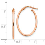 Load image into Gallery viewer, Leslie's 14K Rose Gold Polished Oval Hoop Earrings 27mm length
