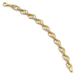 Load image into Gallery viewer, Leslie's 14K Yellow Gold Polished and Textured Fancy Link Bracelet Length 7.5'' inches