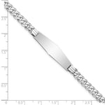 Load image into Gallery viewer, 14k White Gold Flat Curb Link Soft Diamond Shape ID Bracelet length: 7 inches