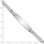 Load image into Gallery viewer, 14k White Gold Flat Curb Link Soft Diamond Shape ID Bracelet length: 8 inches