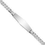Load image into Gallery viewer, 14k White Gold Flat Curb Link Soft Diamond Shape ID Bracelet length: 8 inches