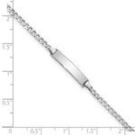 Load image into Gallery viewer, 14k White Gold Flat Curb Link ID Bracelet length: 7 inches
