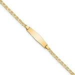 Load image into Gallery viewer, 14K Yellow Gold Flat Anchor Link Soft Diamond Shape ID Bracelet length: 7 inches