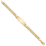 Load image into Gallery viewer, 14K Yellow Gold Flat Curb Link Soft Diamond Shape ID Bracelet length: 8 inches