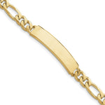 Load image into Gallery viewer, 14K Yellow Gold Figaro Link ID Bracelet Length 8'' inches